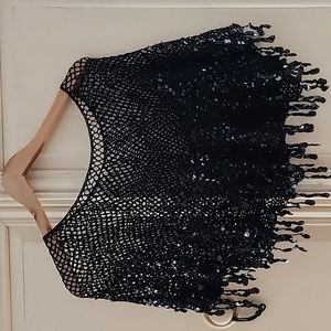 Crocheted shawl collar